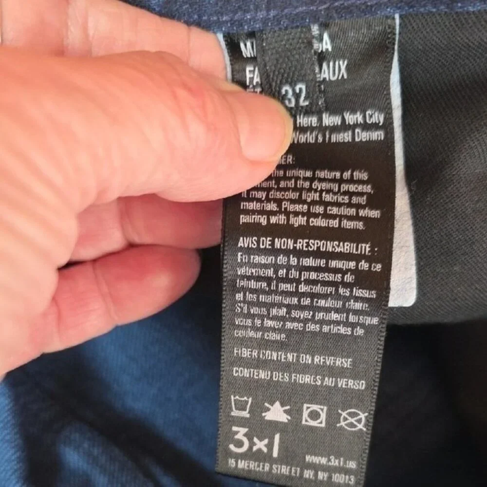 NWOT $285 3X1 NYC MEN'S M5 SELVEDGE SLIM STRAIGHT LEG JEANS IN BLUE SIZE 32